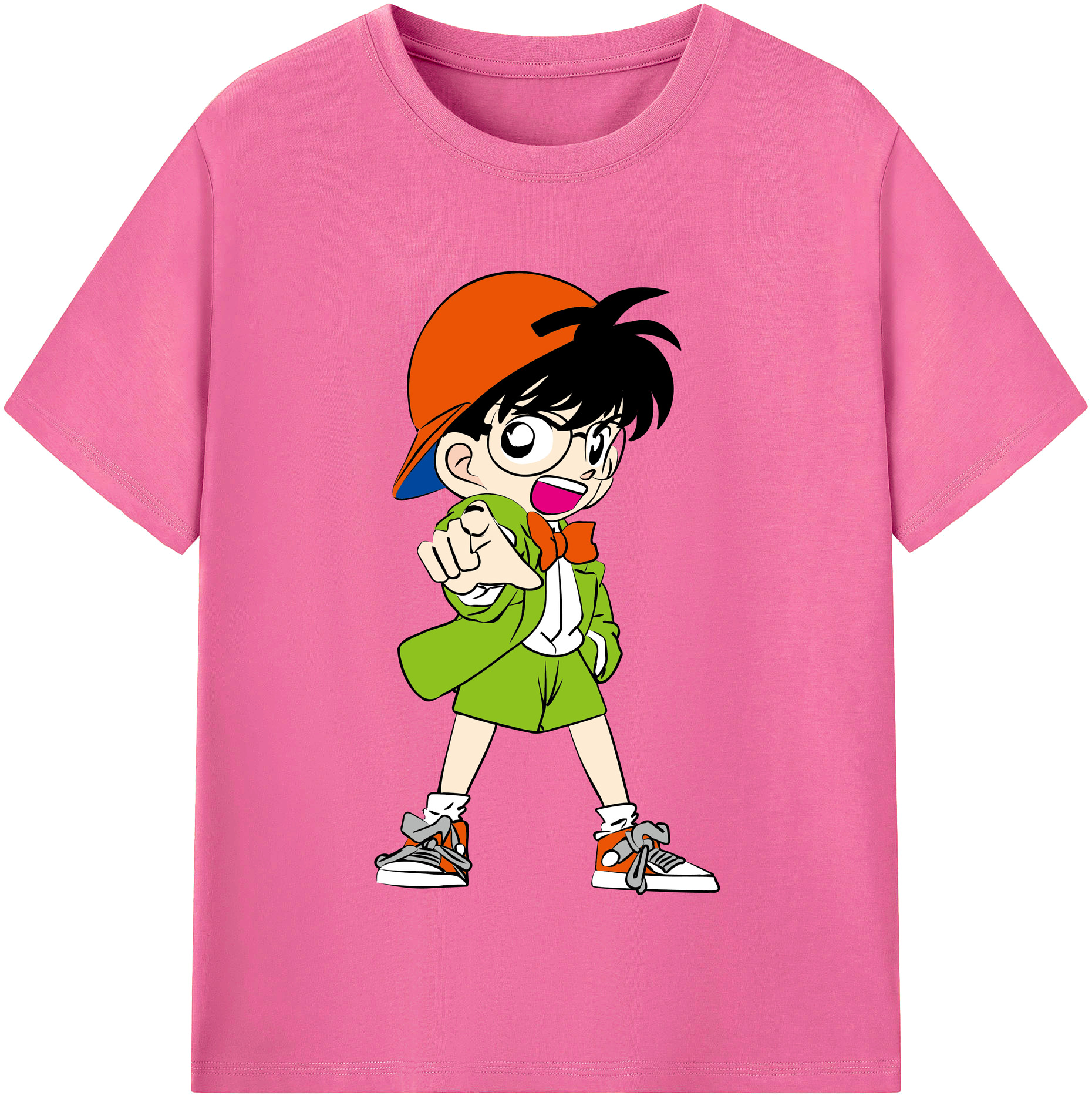 （画像用） 名探偵コナン 江戸川 コナン Detective Conan Conan Edogawa レディースカジュアルプリントTシャツ（綿100％）